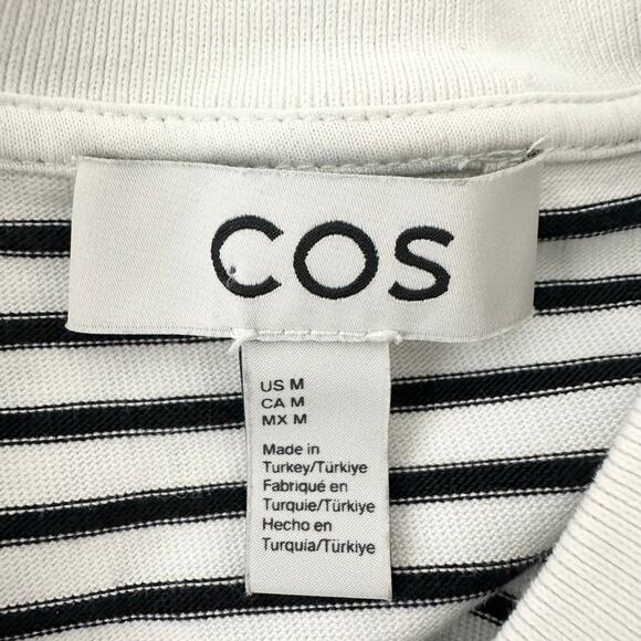 COS Boxy T Shirt Striped | Black and White | SZ M - Picture 7 of 8